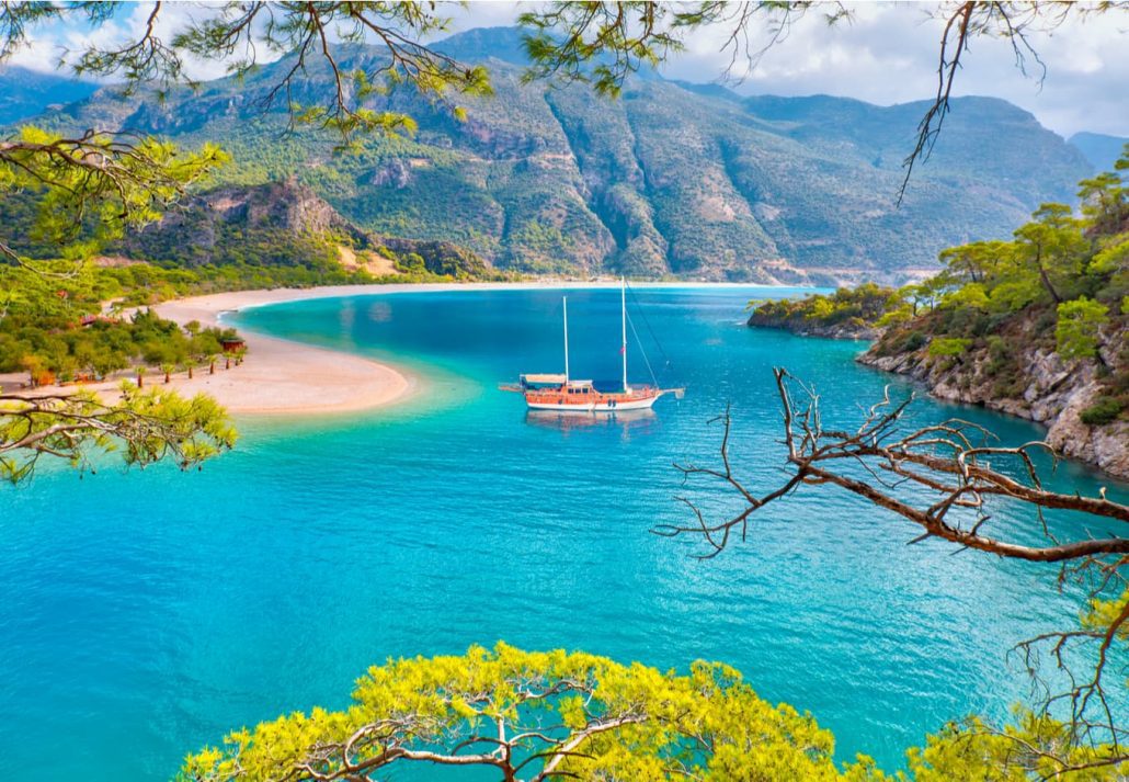 Oloudeniz beach, in Turkey.