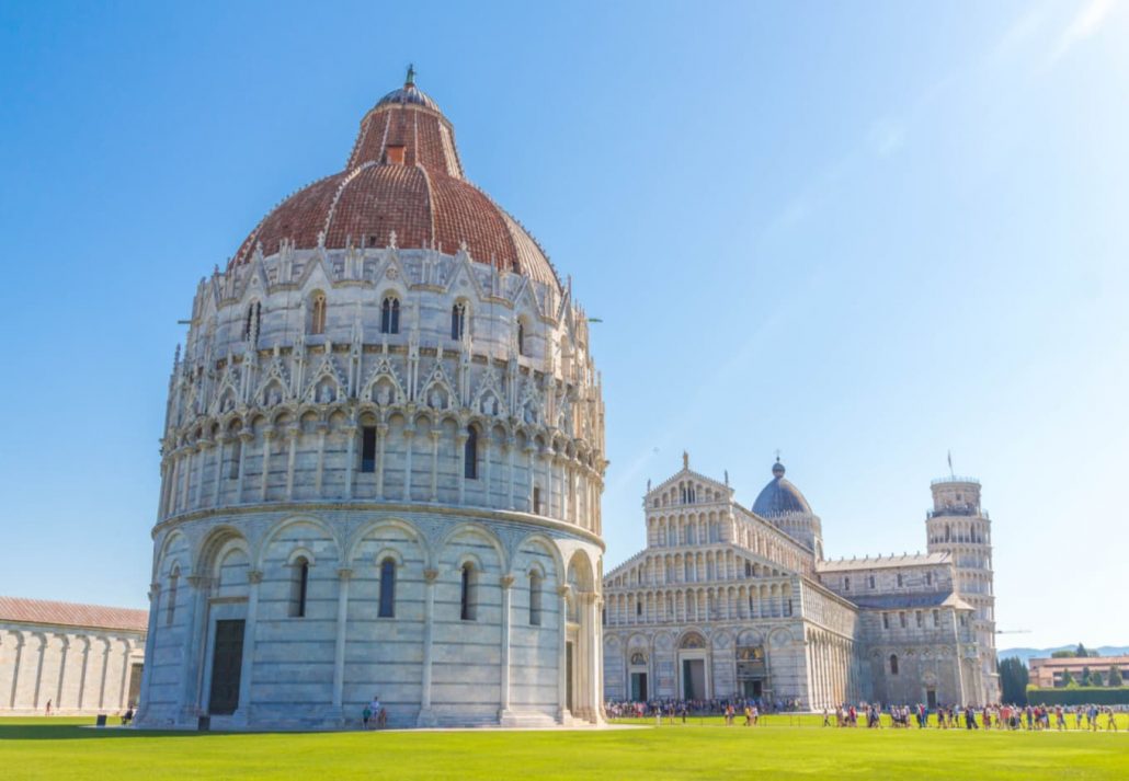 Baptistery and the Cathedral of Pisa in the background