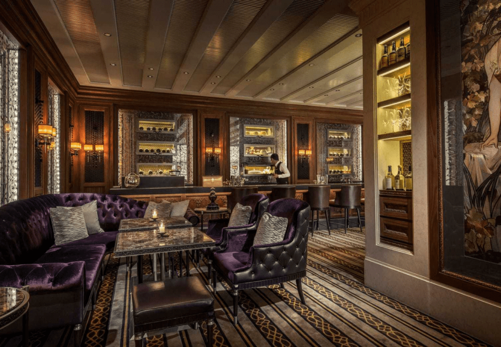 Interior of Caprice Bar at Four Seasons Hong Kong.