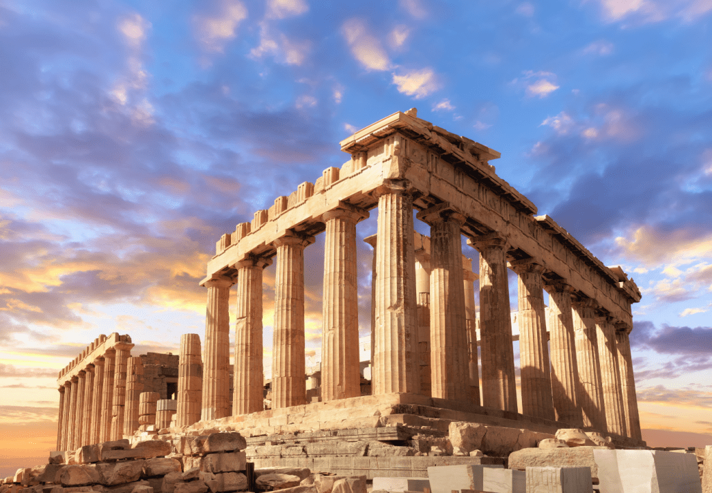 Athens Acropolis with the sky as the background