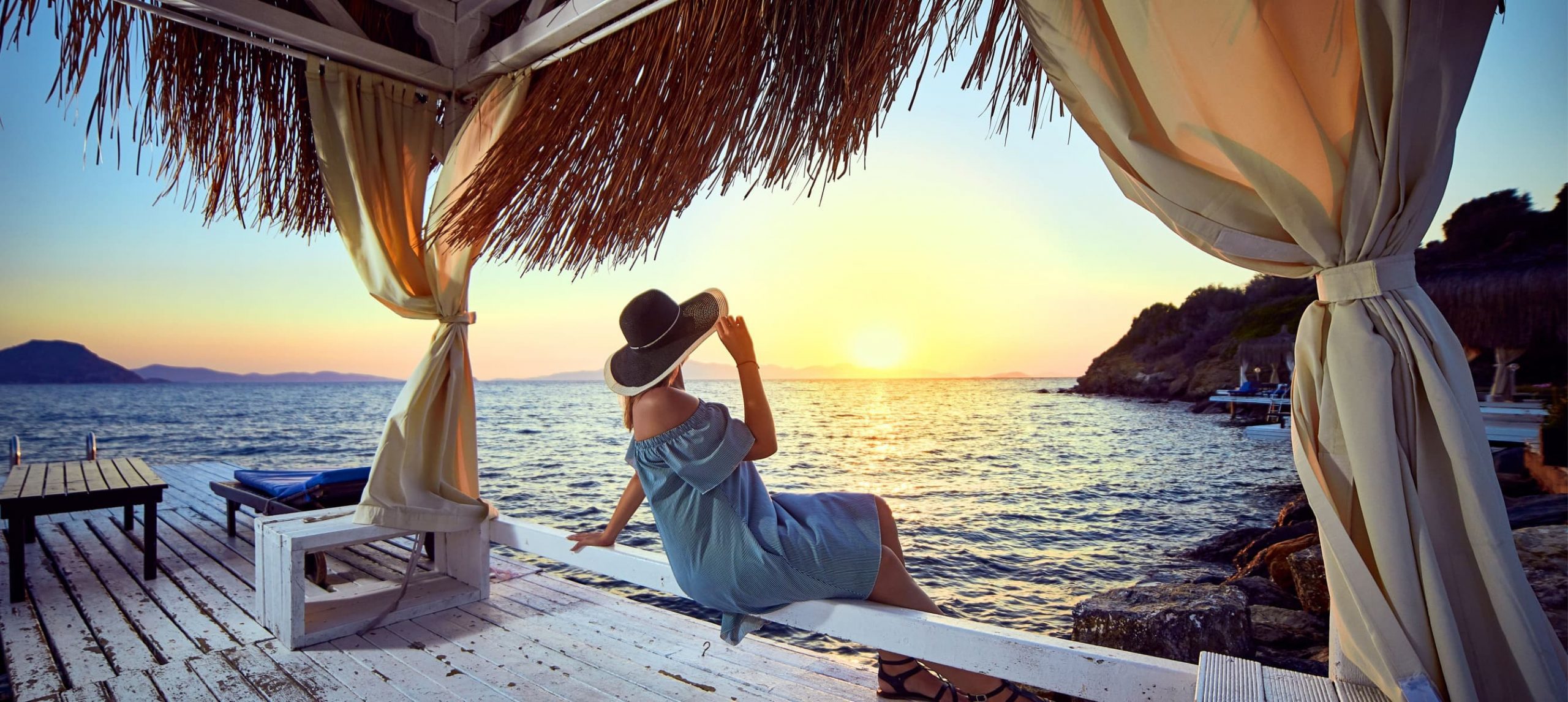 A woman on a beach in Turkey