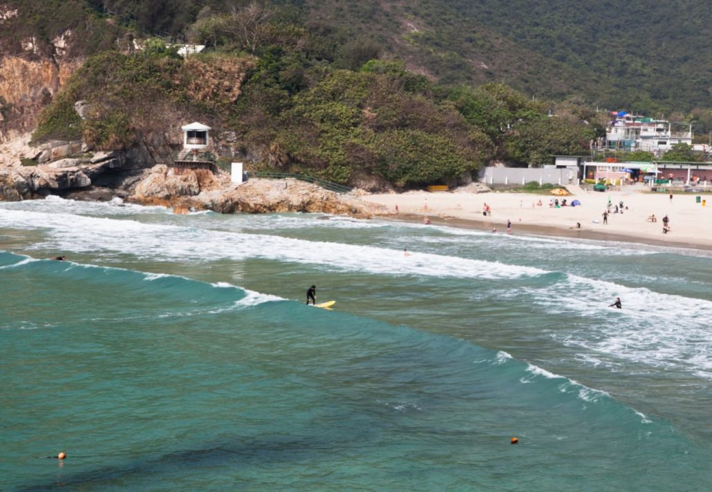 The Big Wave Bay Beach in Hong Kong.