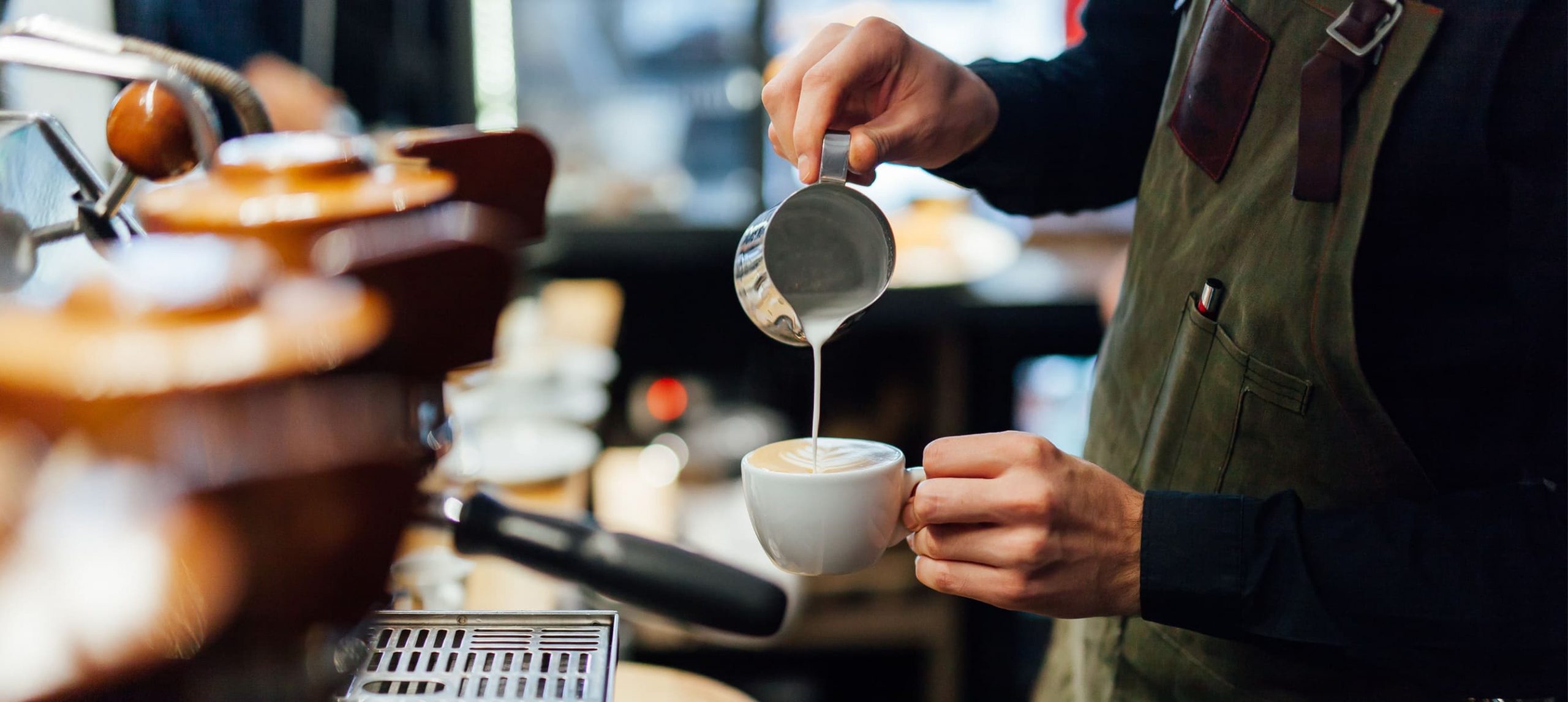 Barista making coffee