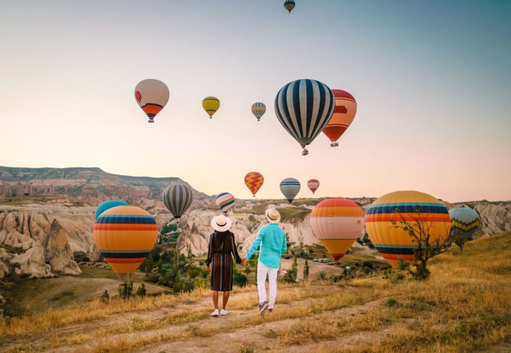 Cappadocia Region with hot air balloons
