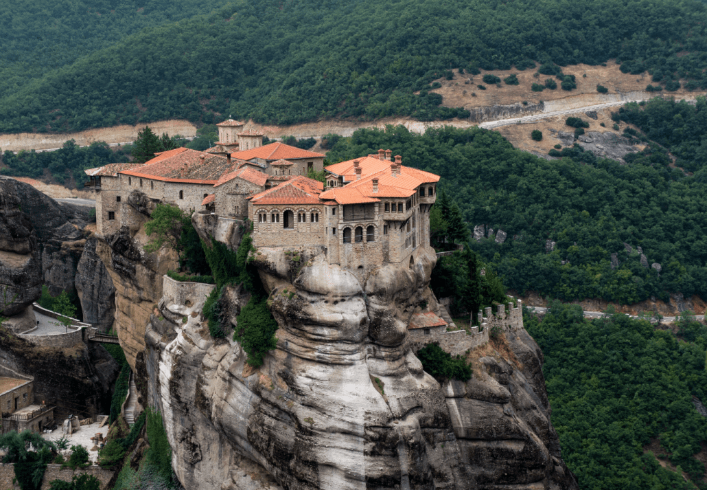 Meteora Monasteries closeup of one of the monasteries