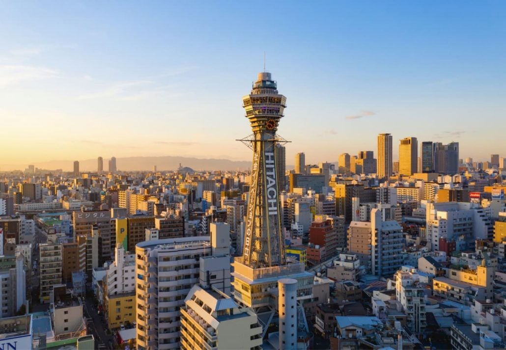 Tsutenkaku Tower, Osaka, Japan.