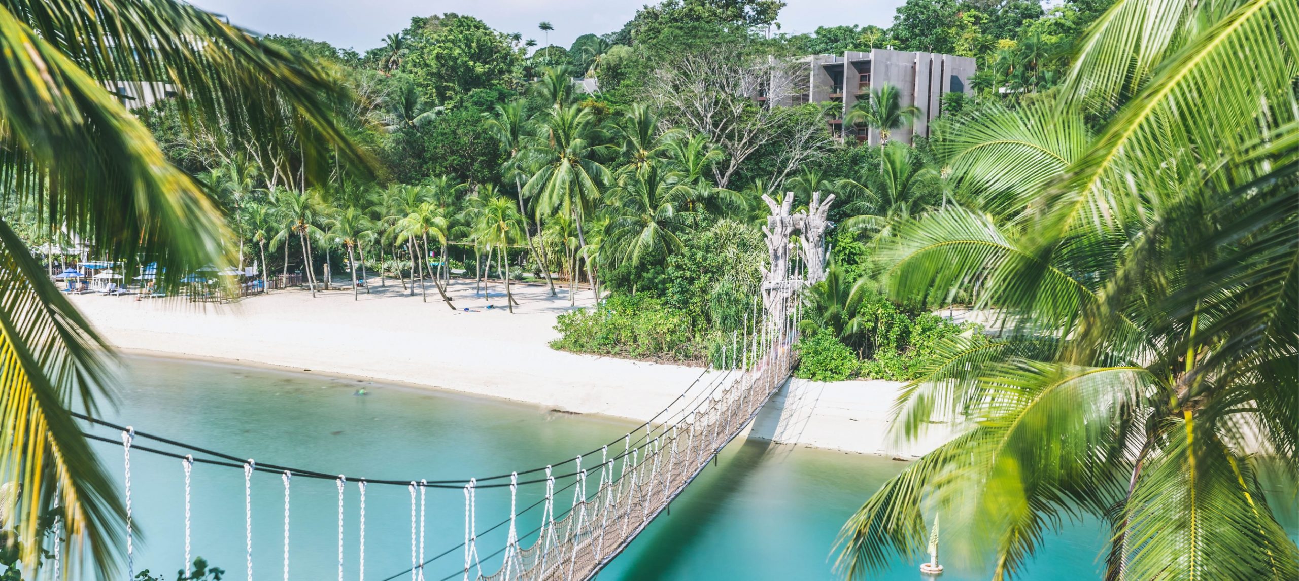 Top view of Palawan beach, in Singapore's Sentosa Island.