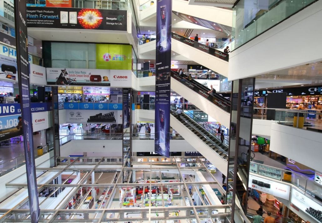 Interior of Sim Lim Square, in Singapore.