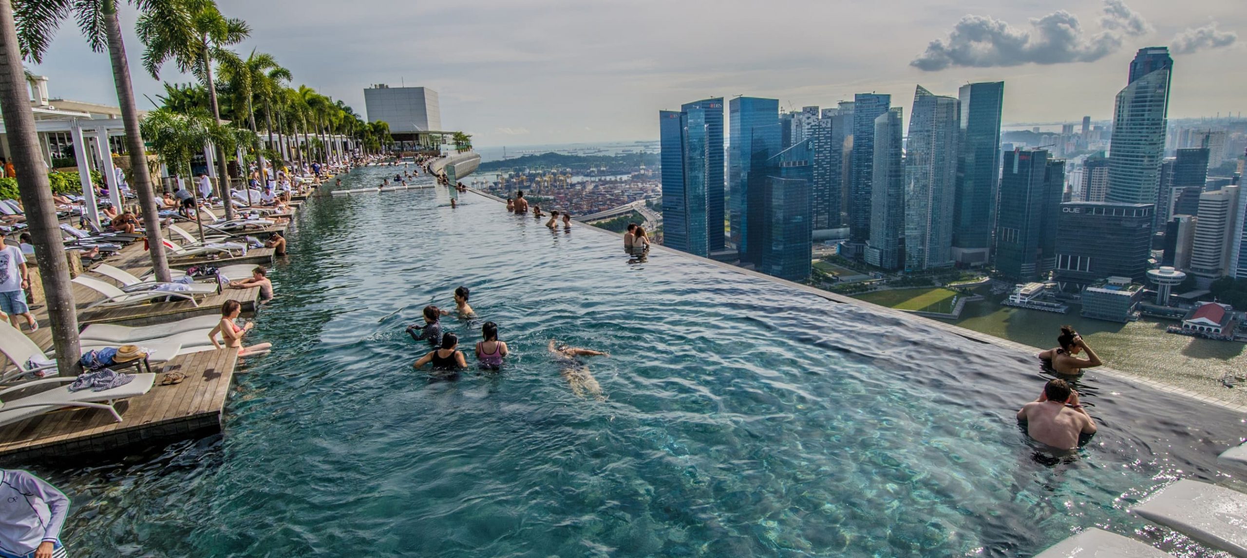 The infinity pool of Singapore's Marina Bay Sands Hotel.
