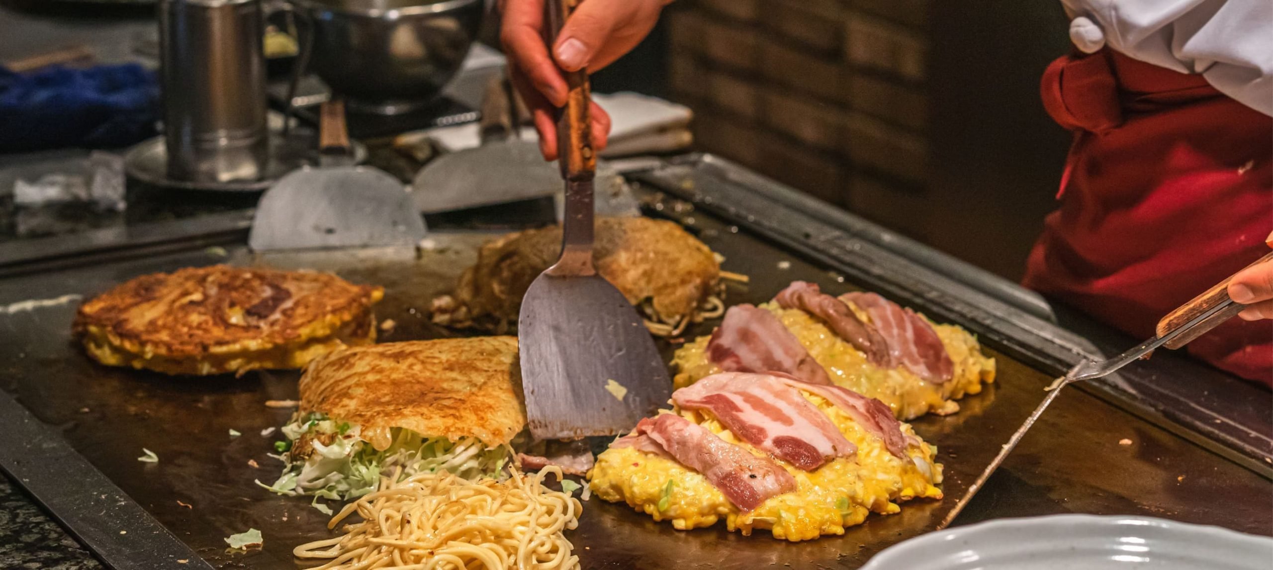 A restaurant in Hiroshima making a dish