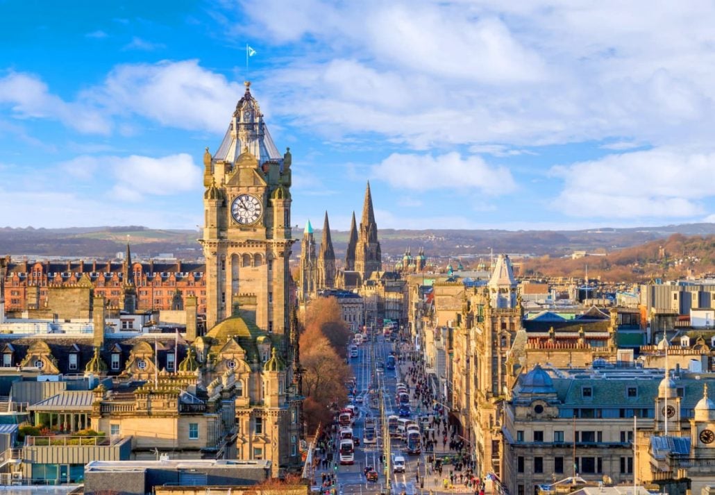 View of the Edinburgh Old Town, in Scotland.