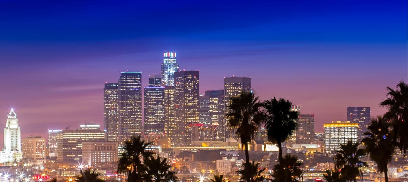 los angeles night skyline