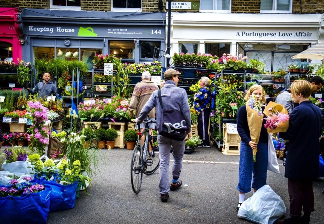 Best Neighborhoods in London - Columbia Road Flower Market, in London, UK.