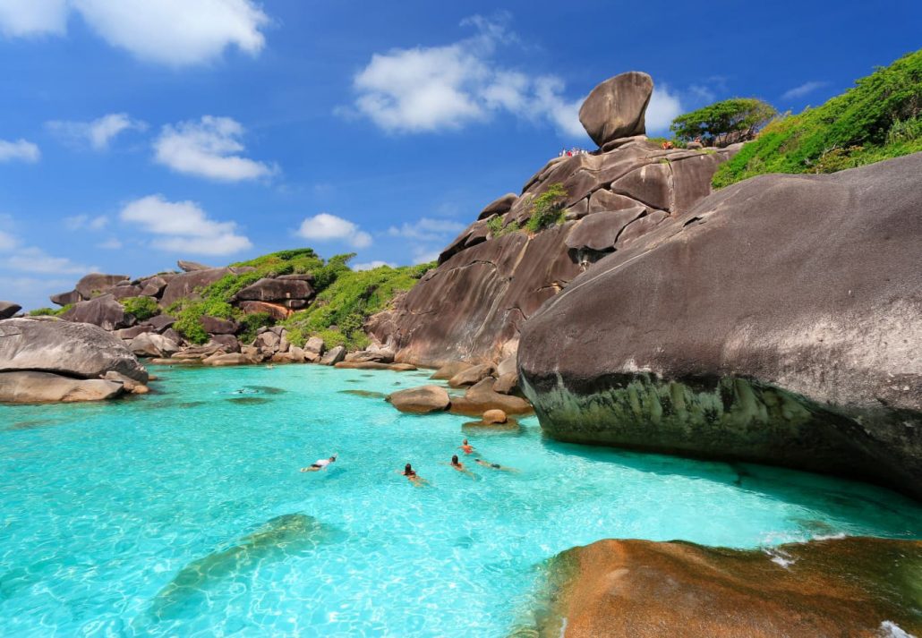 People swimming near Similan Islands