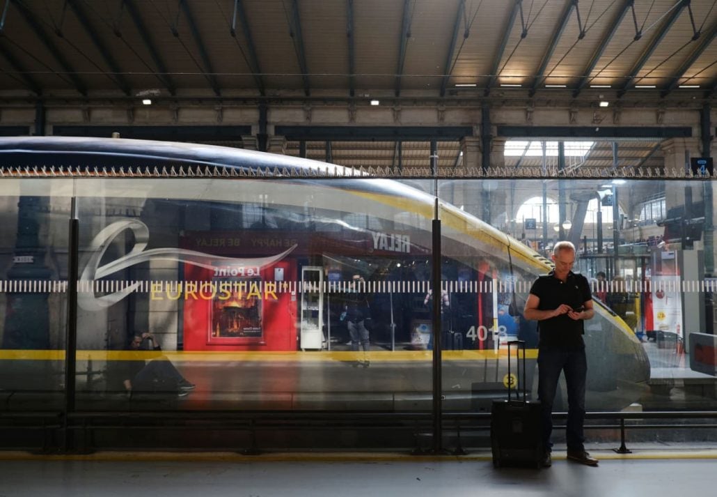 Train from London to Paris: Eurostar train in Paris