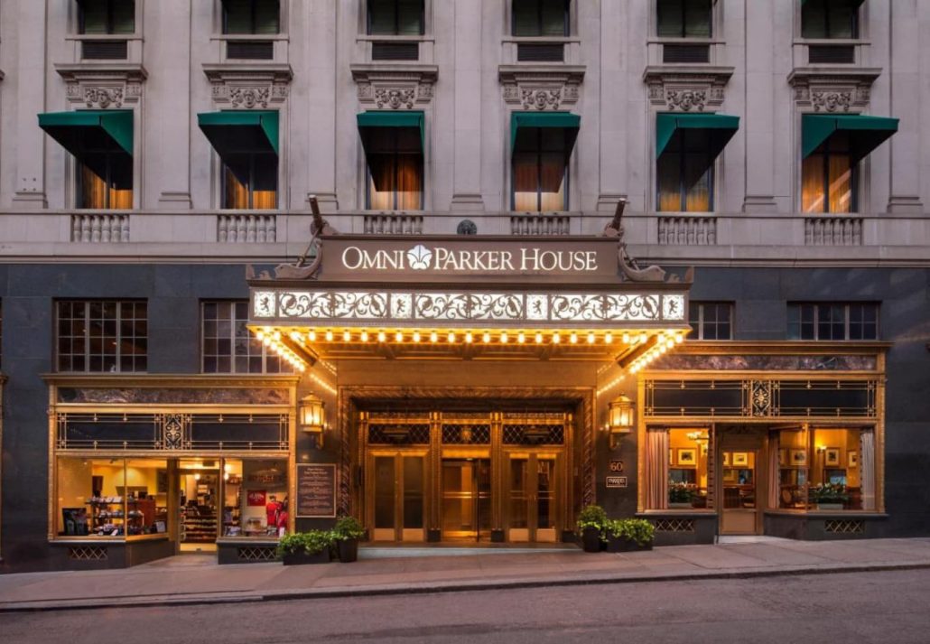 an exterior of Omni Parker House