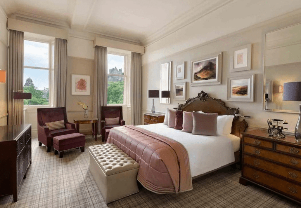 Room at the Waldorf Astoria Edinburgh - The Caledonian, in Edinburgh, Scotland.