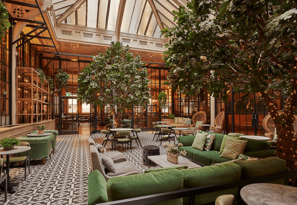 Lobby of the Hotel Kimpton Clocktower, in Manchester, UK.