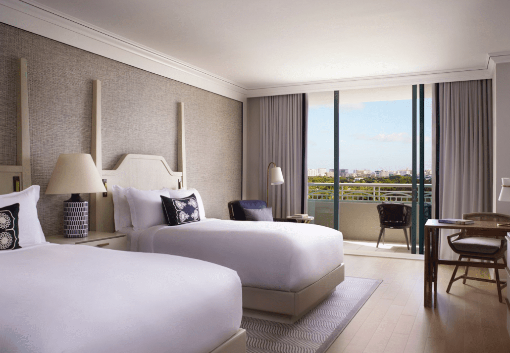 Guestroom of the The Ritz-Carlton Coconut Grove, Miami, Florida.