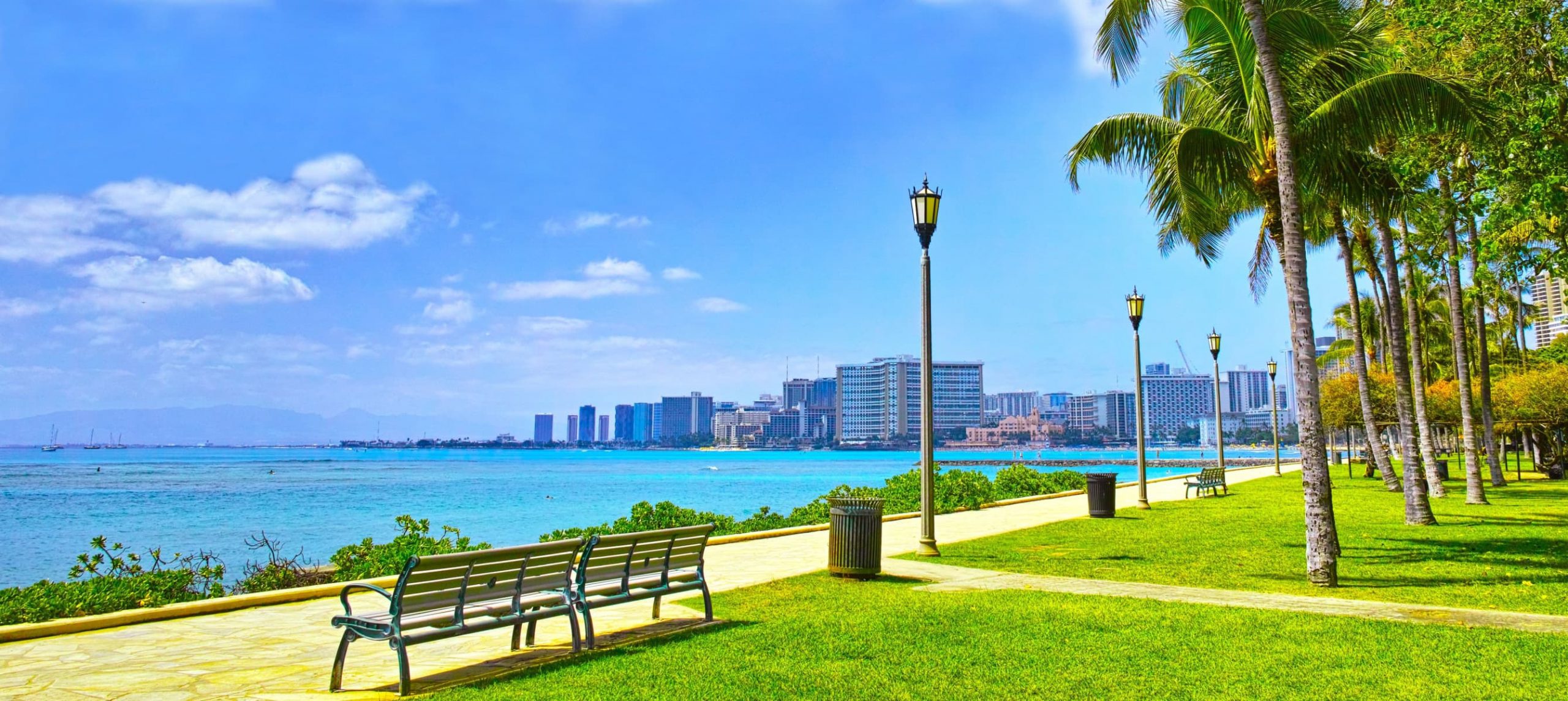 a beach park in Honolulu