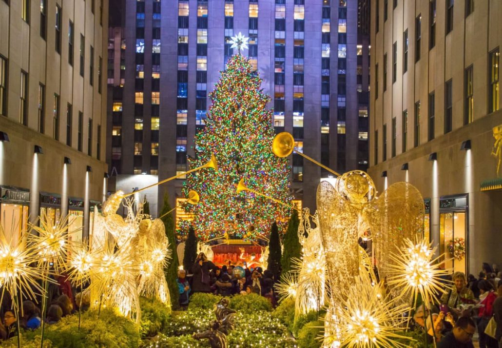 The Rockefeller Center Christmas tree, in New York City.