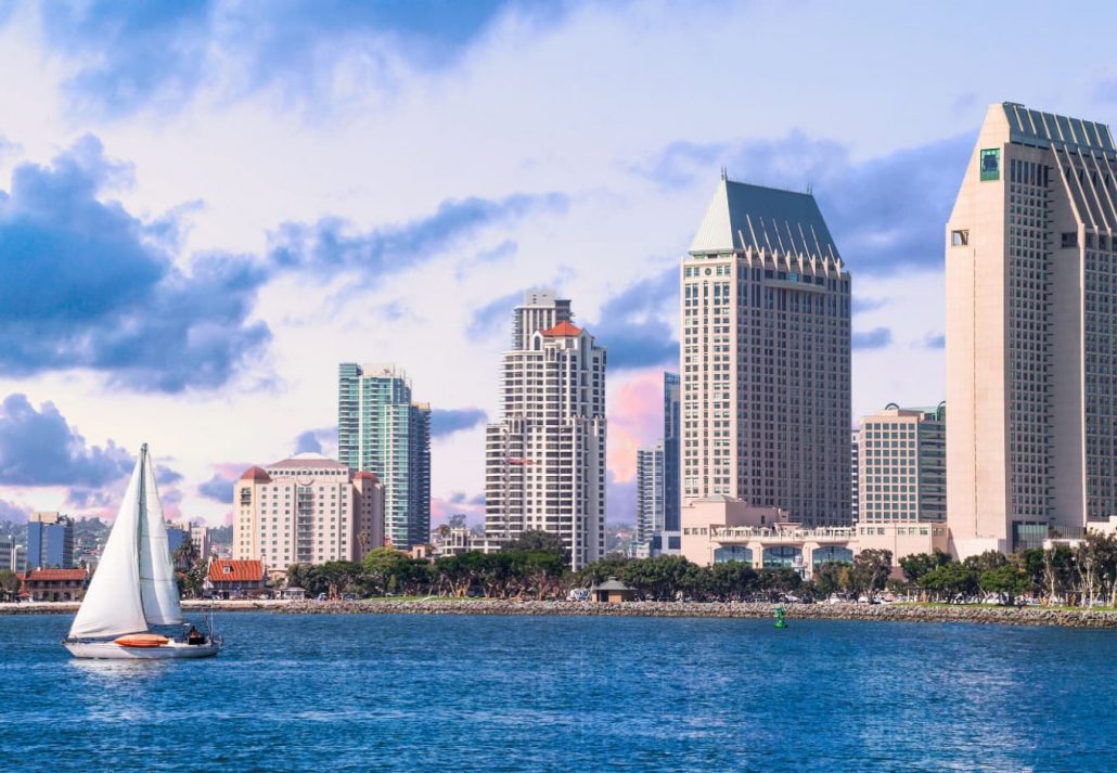 Skyline of Downtown San Diego, San Francisco, California.