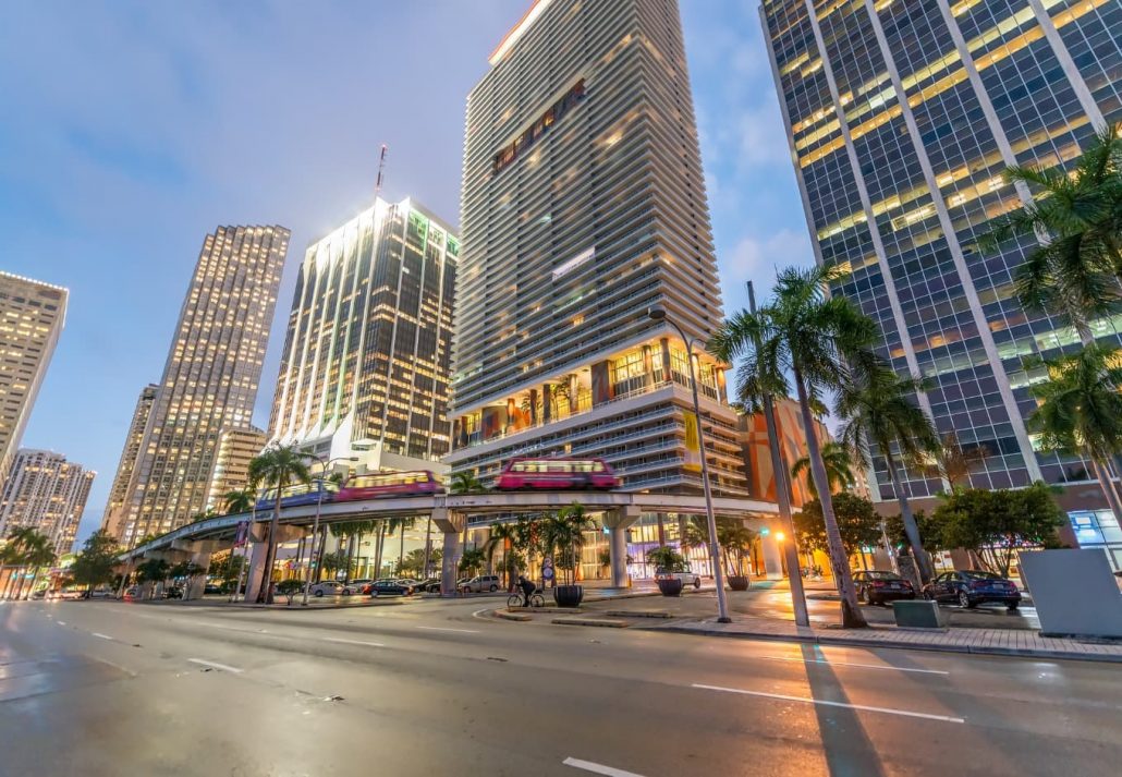 Miami road and buildings