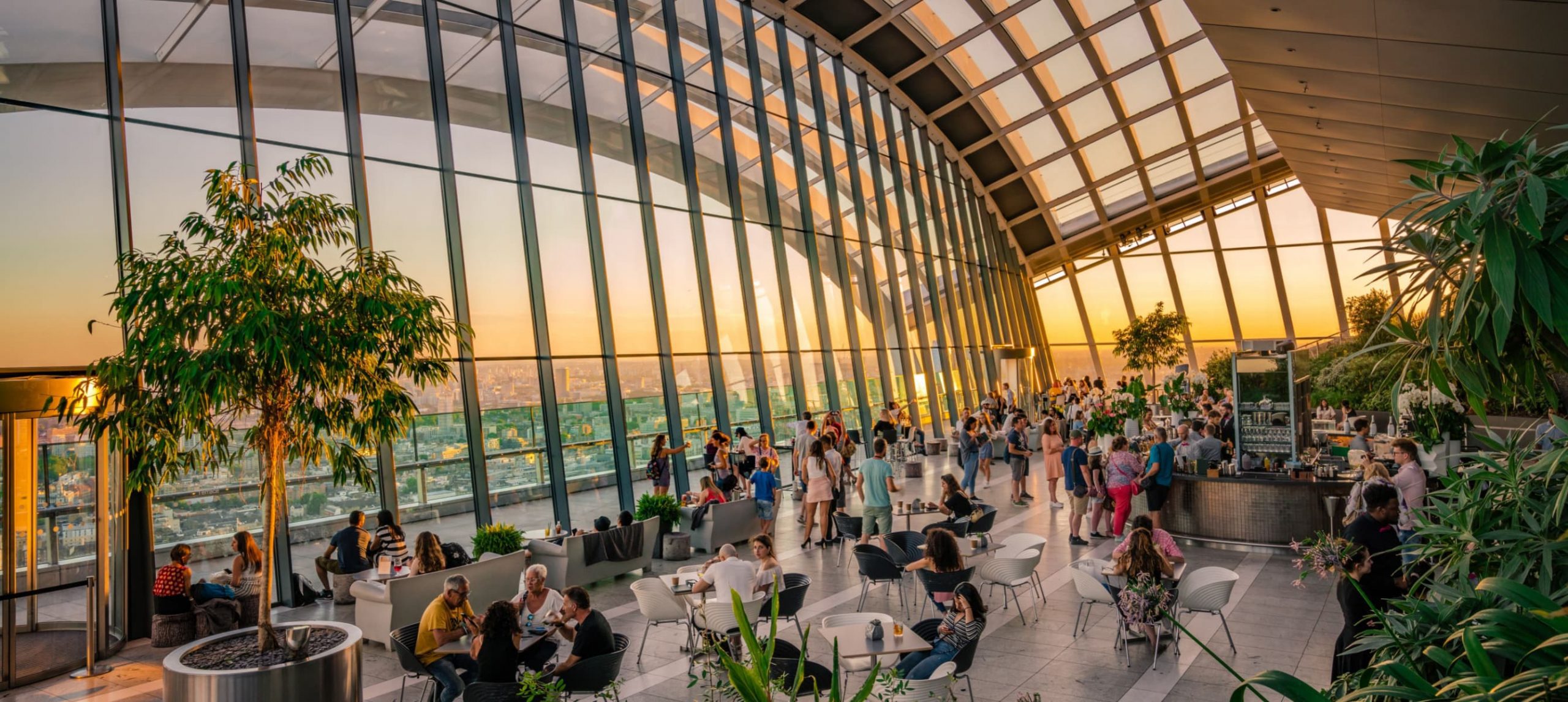 Interior of the Sky Garden, in London, England.