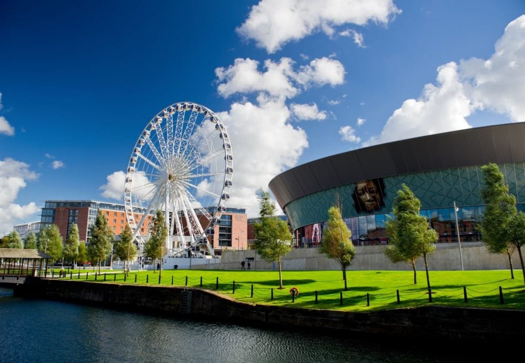 a Farris wheel in Liverpool