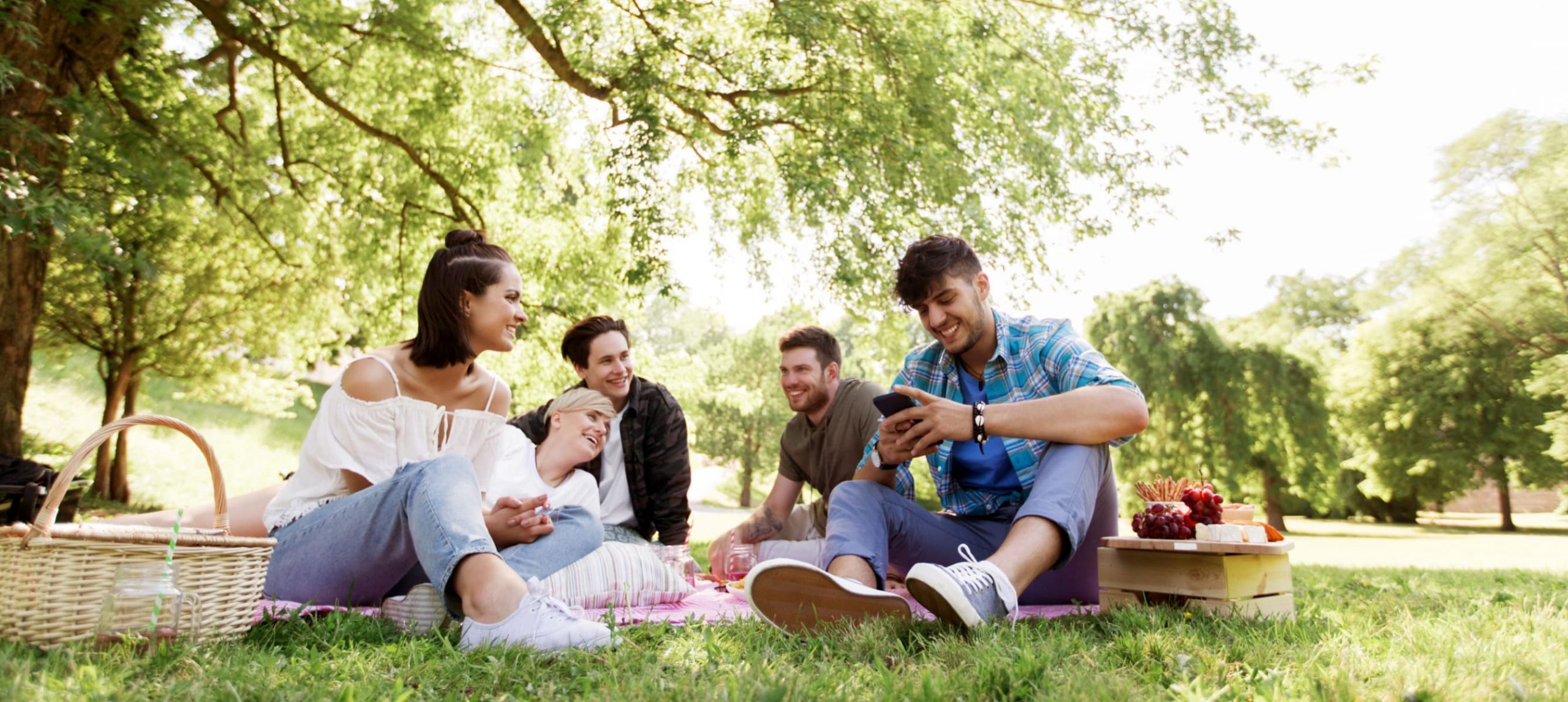 a group of friends having picnic