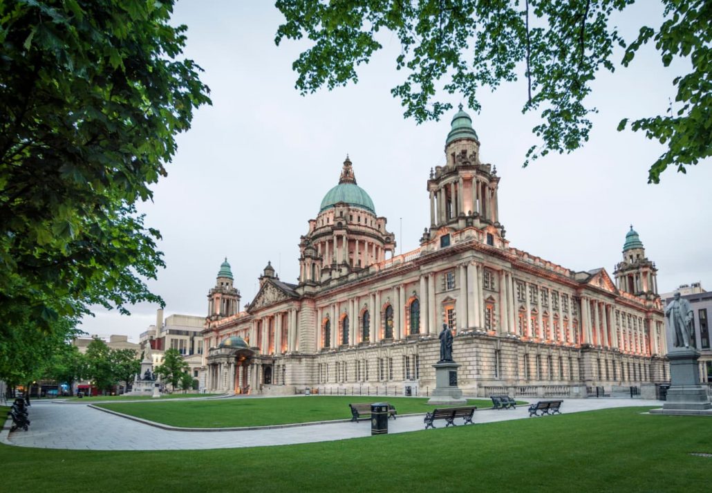 Belfast City Hall, in Belfast, Northern Ireland.