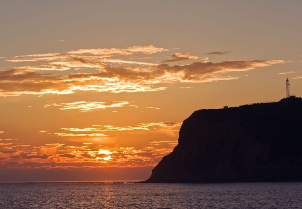 The sunset at Point Loma, San Diego, California.