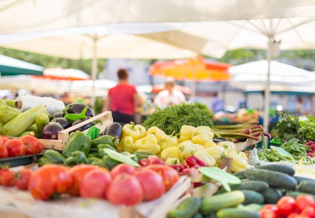 A colorful Farmers Market.