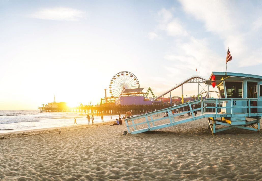 Santa Monica Pier, in Santa Monica, California.