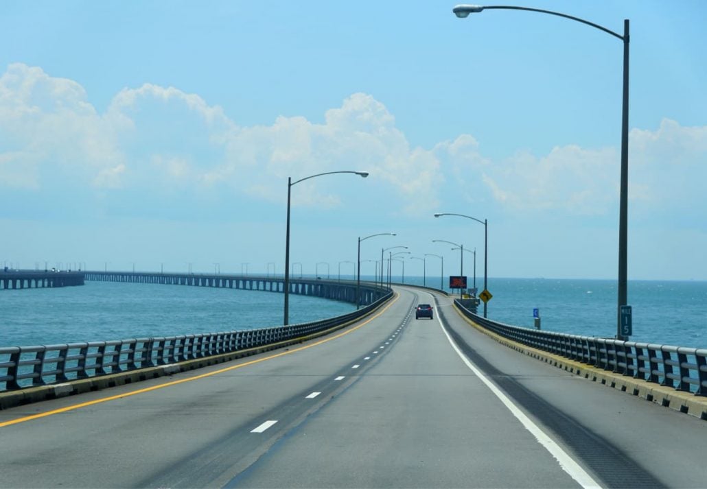 The Chesapeake Bay Bridge-Tunnel, Virginia Beach, Virginia.