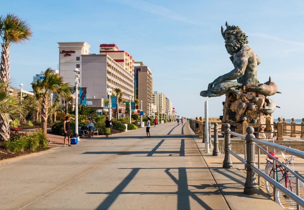 Neptune Statue at Virginia Beach Boardwalk, Virginia Beach, Virginia.