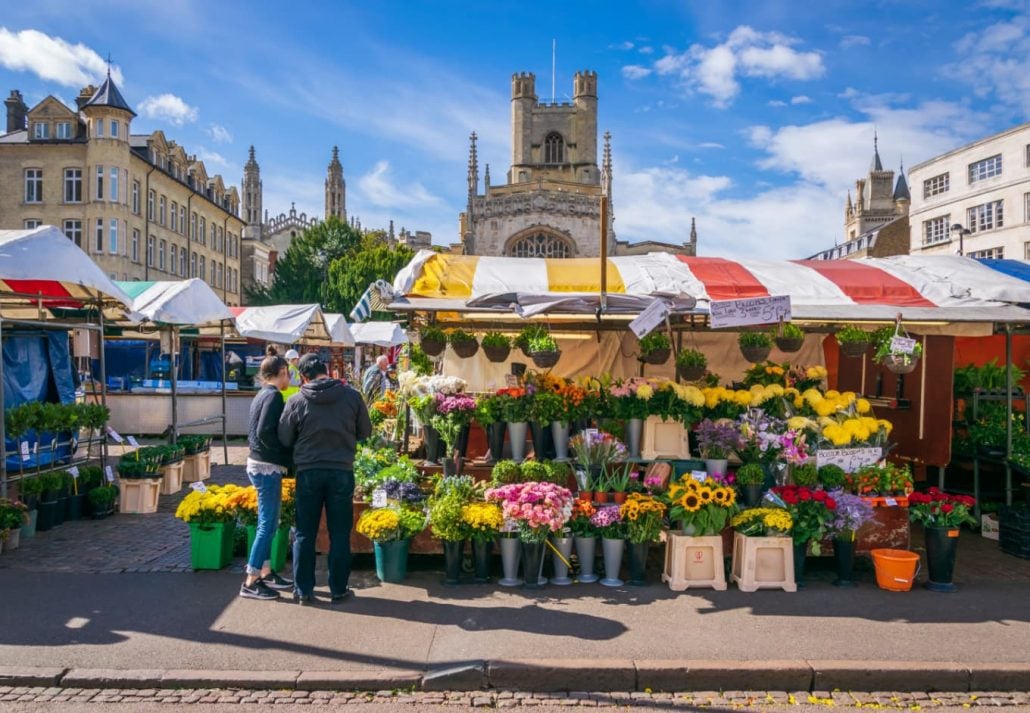 The Market Square, in Cambridge, UK.