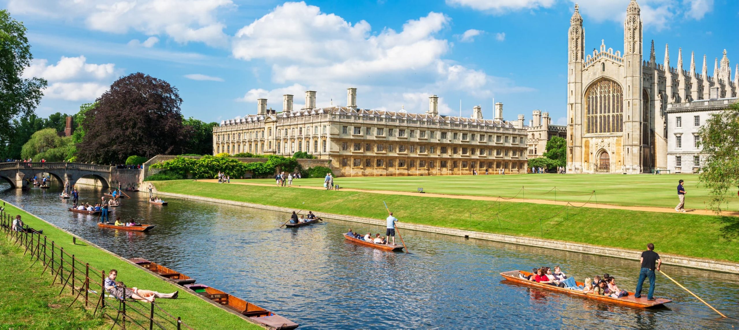 The Cambridge University overlooking the River Cam, in England, UK.