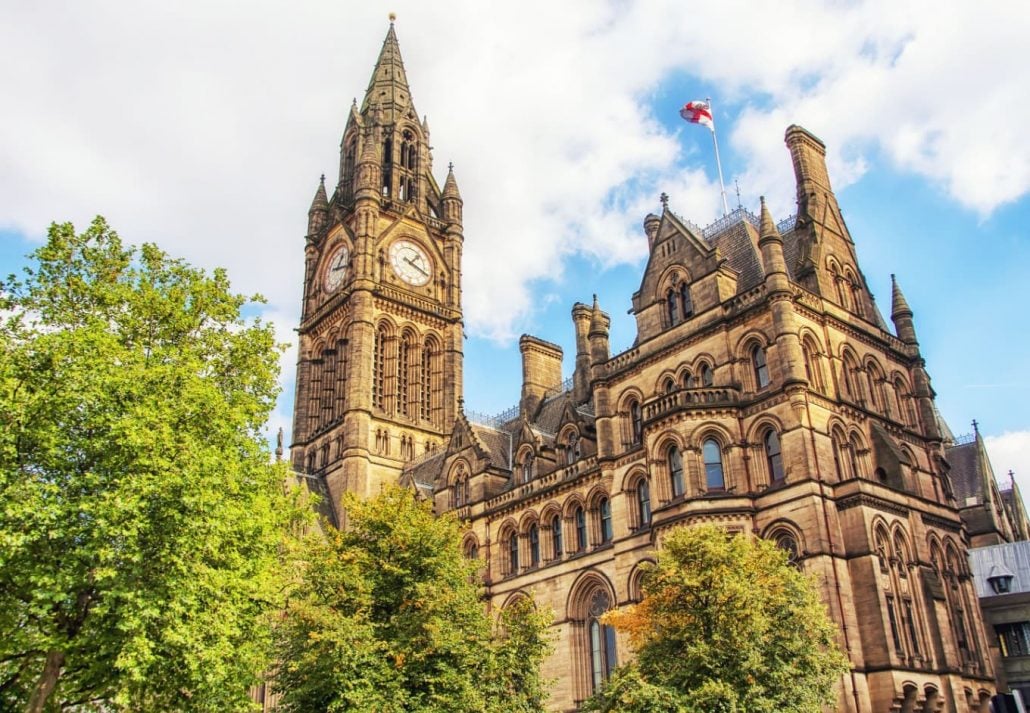 The Manchester Town Hall (at Albert Square), in Manchester, England.