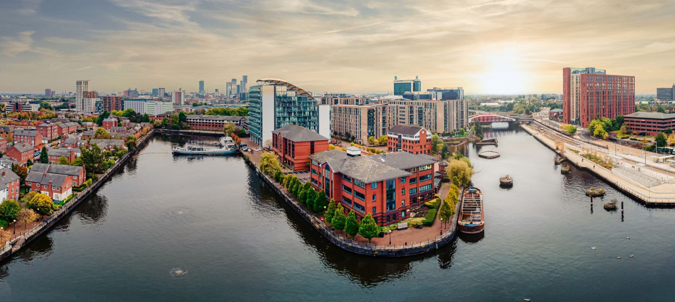 The skyline of Manchester, in England, UK.