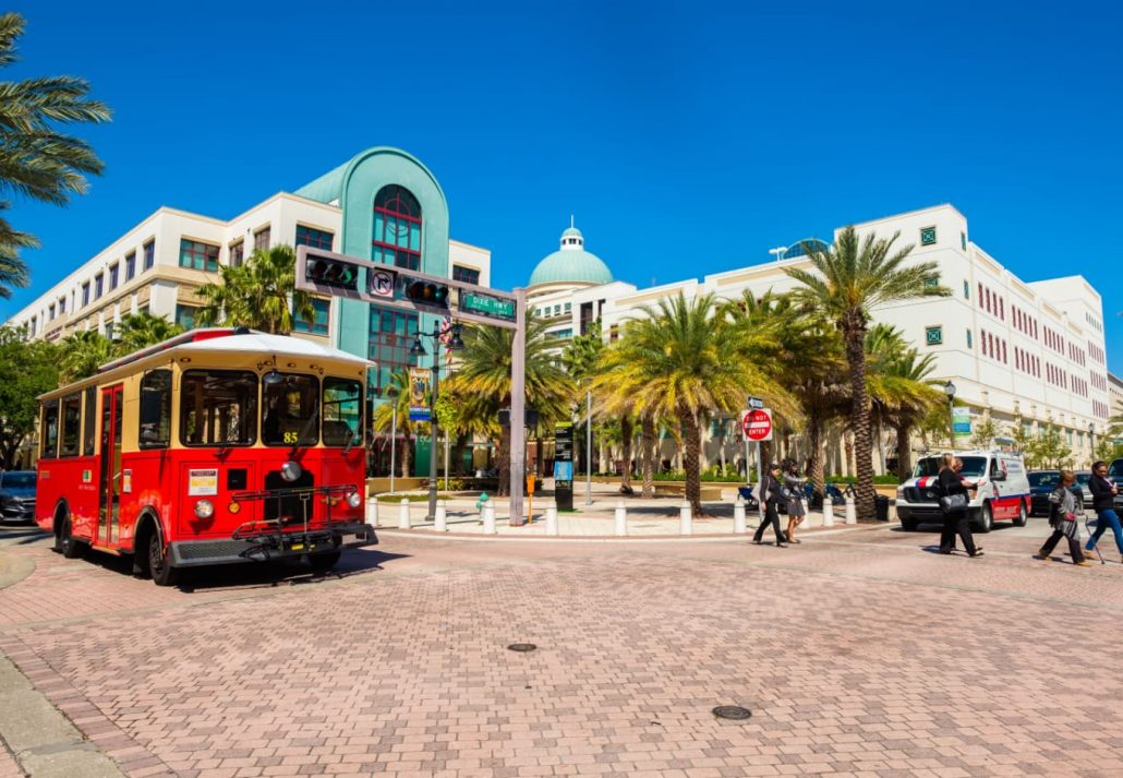 Clematis Street in West Palm Beach, Floirda, USA.