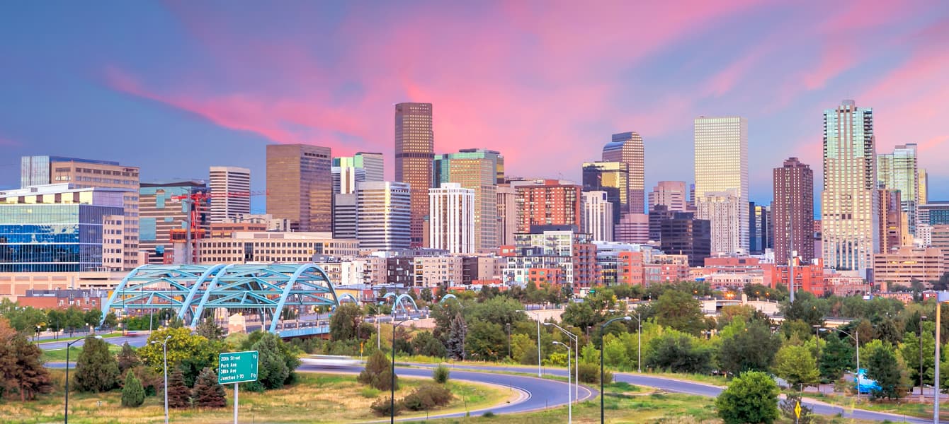 denver skyline sunset