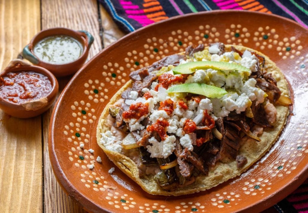 Mexican dish served on a plate