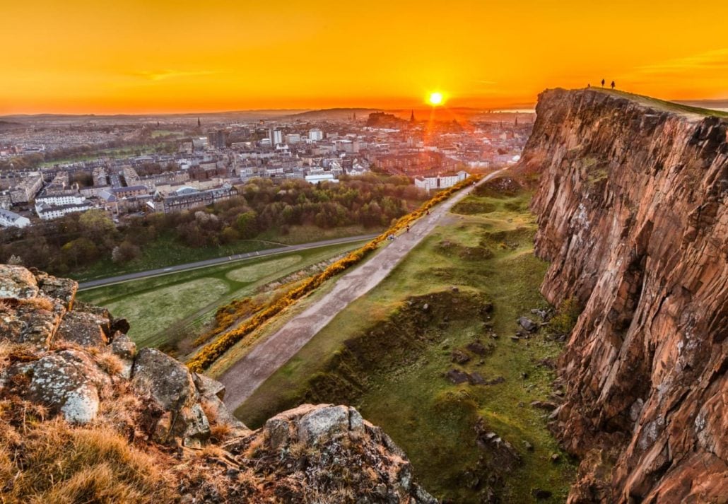 Sunset From Arthur's Seat, in Edinburgh, Scotland.