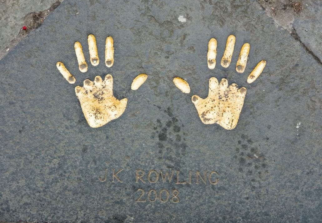 JK Rowling’s Handprints, in Edinburgh, Scotland.