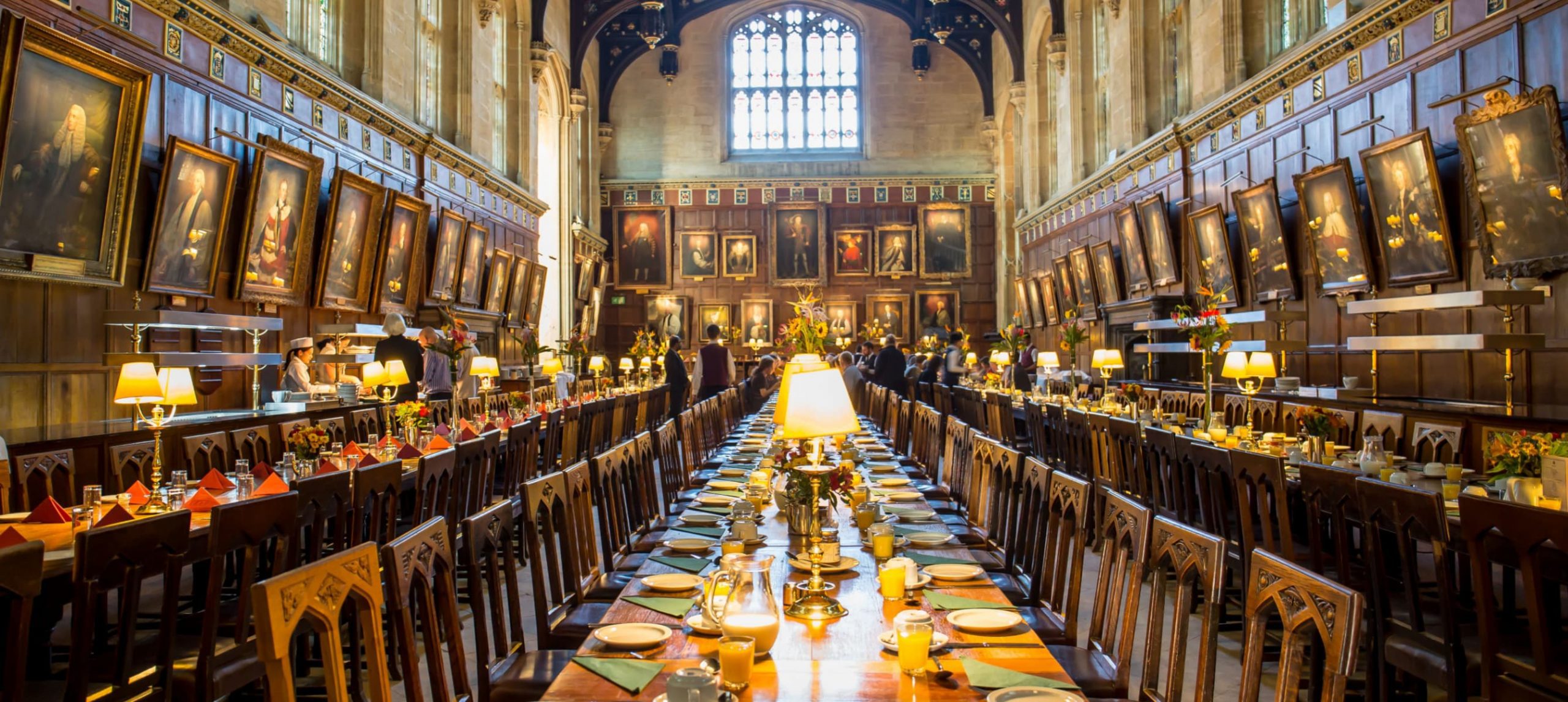 The great hall of the Christ Church College, at Oxford University, England.