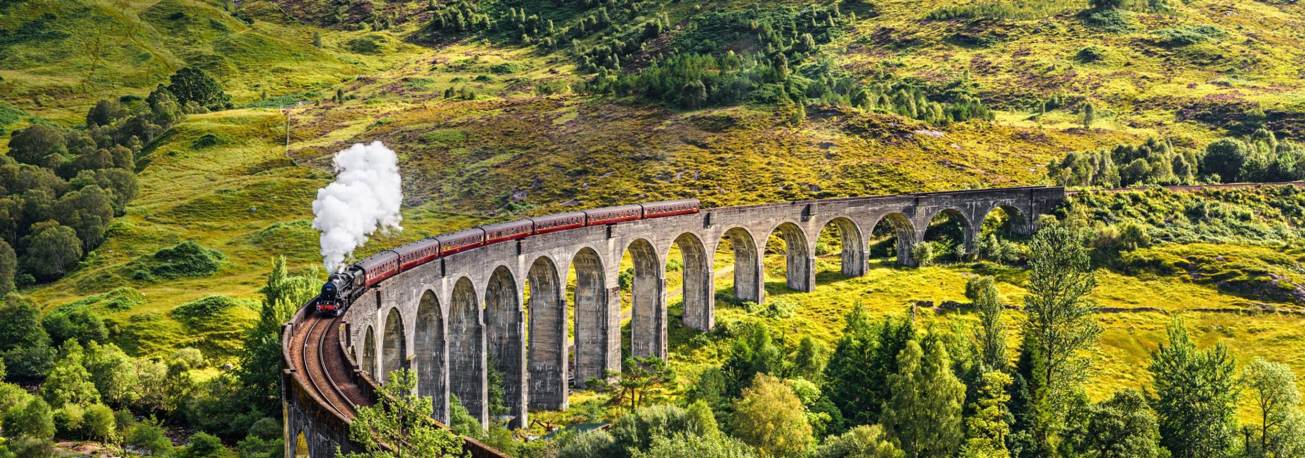 The Glenfinnan Viaduct, in Scotland.