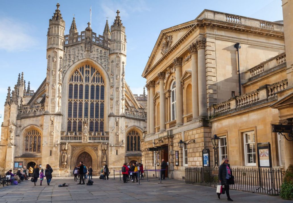 The Bath Abbey, in Bath, England.