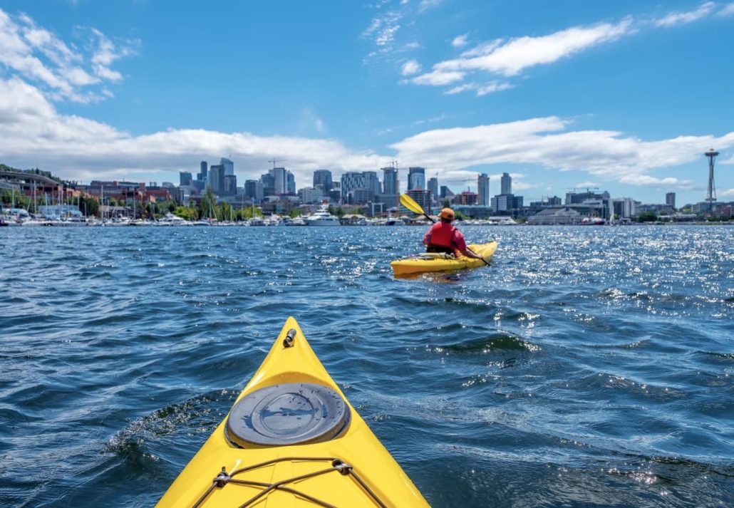 people kayaking near Seattle