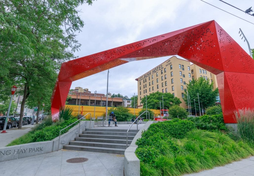 a park in Chinatown Seattle